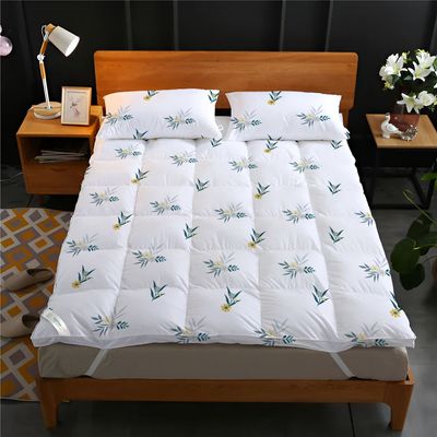 Floral Design Mattress Topper 200X200+7cm with 2 Pillow case