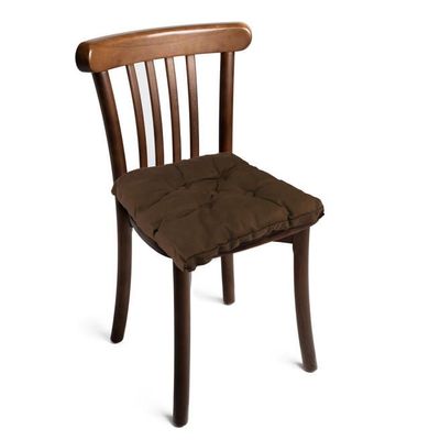 Cotton Home Quilted Chair Pad - Brown 40x40cm