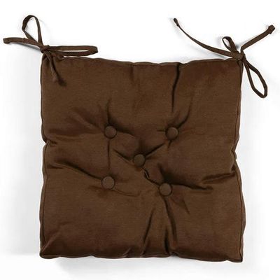 Cotton Home Quilted Chair Pad - Brown 40x40cm