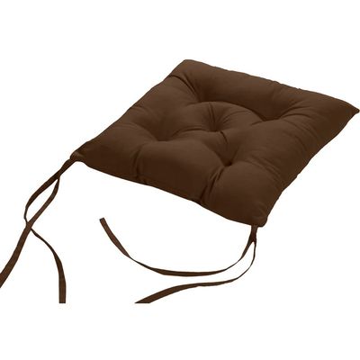 Cotton Home Quilted Chair Pad - Brown 40x40cm