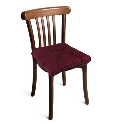 Cotton Home Quilted Chair Pad - Burgundy 40x40cm
