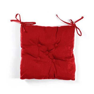 Cotton Home Quilted Chair Pad - Red 40x40cm