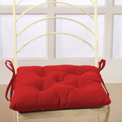 Cotton Home Quilted Chair Pad - Red 40x40cm