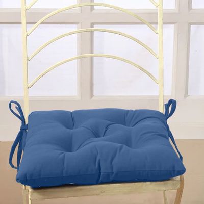 Cotton Home Quilted Chair Pad - Light Blue 40x40cm
