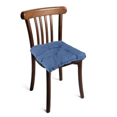 Cotton Home Quilted Chair Pad - Light Blue 40x40cm