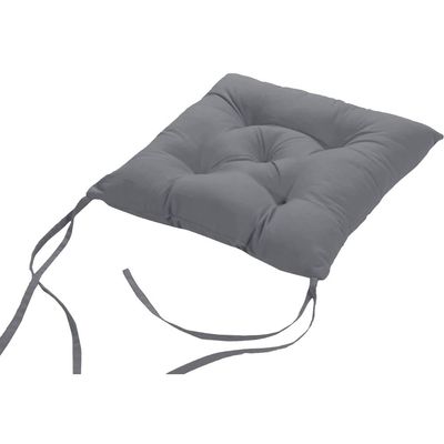 Cotton Home Quilted Chair Pad - Grey 40x40cm