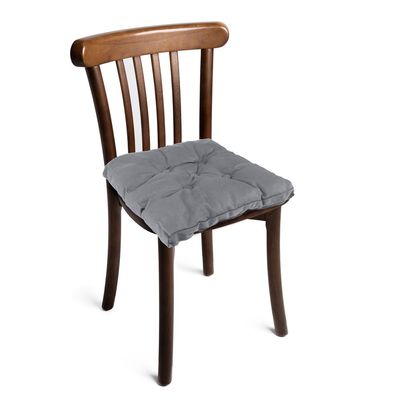 Cotton Home Quilted Chair Pad - Grey 40x40cm