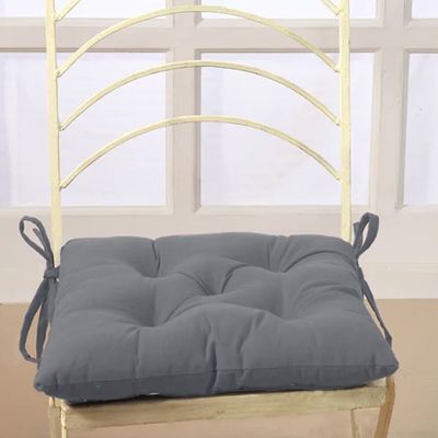 Cotton Home Quilted Chair Pad - Grey 40x40cm