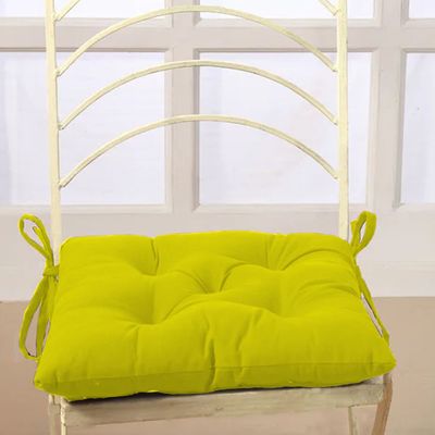 Cotton Home Quilted Chair Pad - Yellow 40x40cm