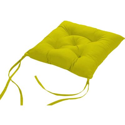 Cotton Home Quilted Chair Pad - Yellow 40x40cm