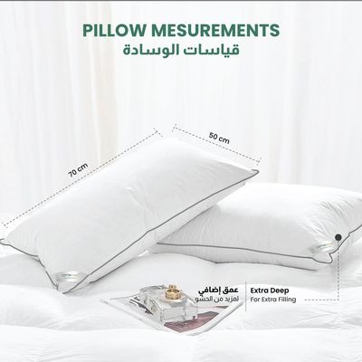 Cotton Home Comfort Pillow 1pc 50X70cm with Grey Cord