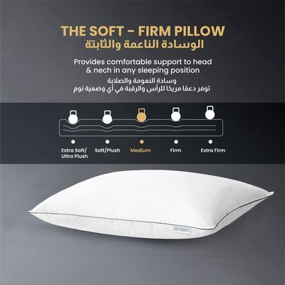 Cotton Home Comfort Pillow 1pc 50X75cm with Grey Cord