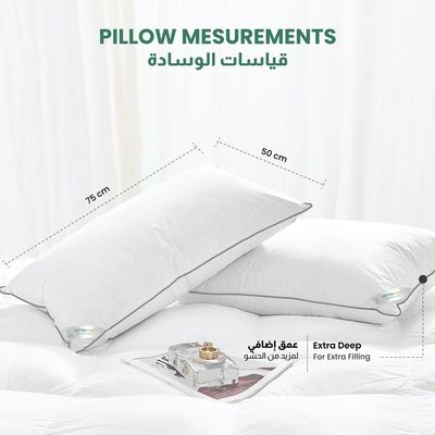Cotton Home Comfort Pillow 1pc 50X75cm with Grey Cord