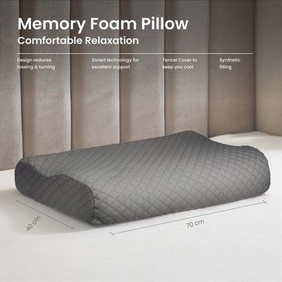  King Smooth Memory Foam Pillow- 1200 gram Grey
