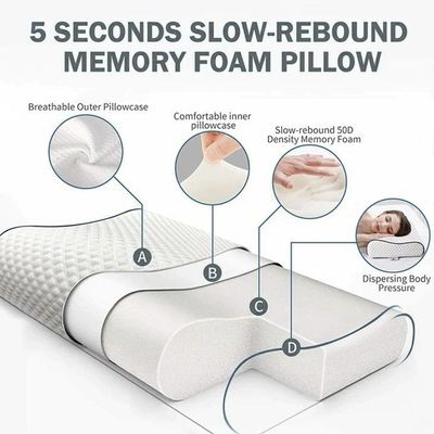  King Smooth Memory Foam Pillow- 1200 gram Grey
