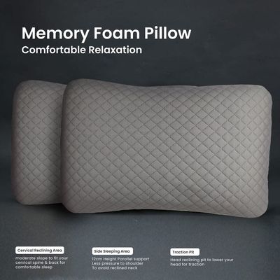 Mars Smooth Memory Foam Pillow- 500 Grey 
