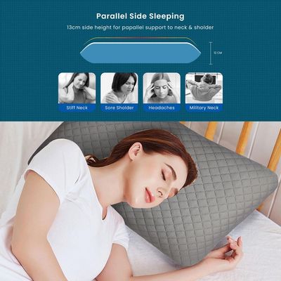 Mars Smooth Memory Foam Pillow- 500 Grey 
