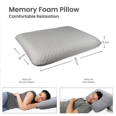 Venus Breathable Memory Foam Pillow- Grey 
