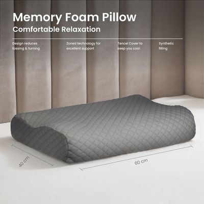 Classic Breatheasy SAPONETTA Memory Foam Pillow-Grey

