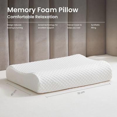  King Smooth Memory Foam Pillow- 1200 gram White
