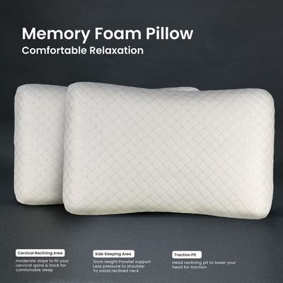 Mars Smooth Memory Foam Pillow- 500 White 
