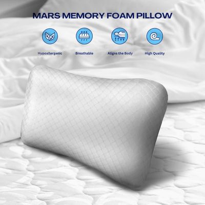 Mars Smooth Memory Foam Pillow- 500 White 
