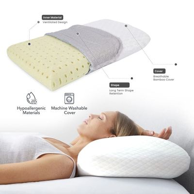 Venus Breathable Memory Foam Pillow- White 
