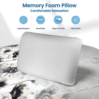 Venus Breathable Memory Foam Pillow- White 
