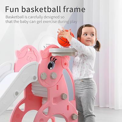 MYTS Kids Slide with basket ball hoop and ball pool 