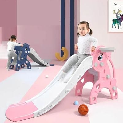 MYTS Kids Slide with basket ball hoop and ball pool 