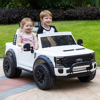 MYTS Ford F450 Custom Edition 12V kids ride on truck with remote control White 