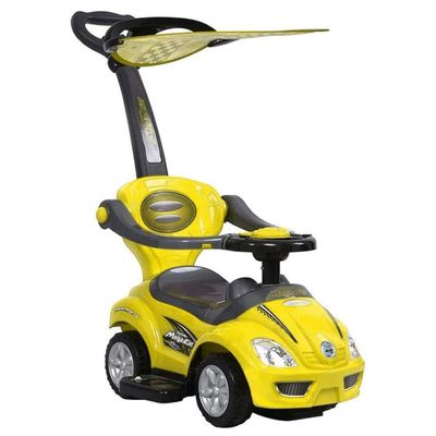 MYTS Canopy  3 in 1 Ride on Push Car with  Sun Visor for  Kids Yellow