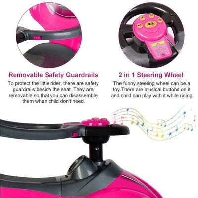 MYTS Canopy  3 in 1 Ride on Push Car with  Sun Visor for  Kids Pink