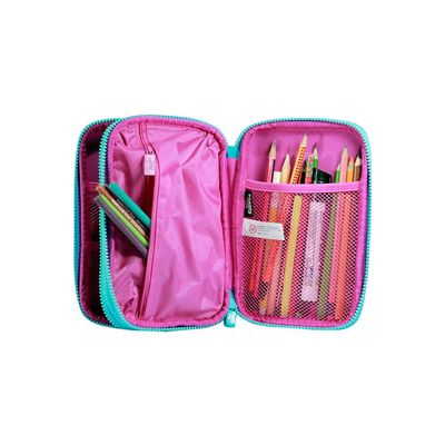 Fancy Double Compartment Pencil Case/Pink