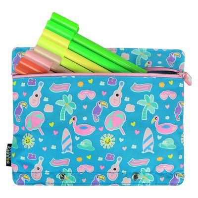 Fancy A5 Pencil Case/ Light Blue