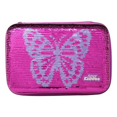 Smily Bling butterfly pencil Case/ Pink