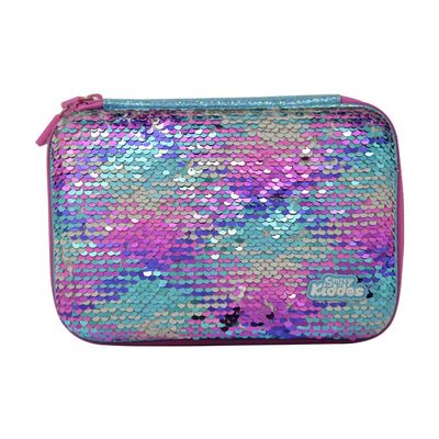 Smily bling pencil Case/ Light Blue