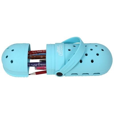 Silicone shoe pencil Case/ - Light blue