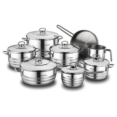 KORKMAZ ASTRA GRANDE 14 PCS. INDUCTION BASE COOKWARE SET