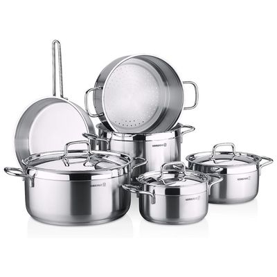 KORKMAZ ALFA PLUS COUSCOUS 10 PCS INDUCTION BASE COOKWARE SET