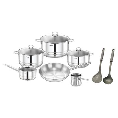 PRESTIGE STAINLESS STEEL 12 PCS INDUCTION BASE COOKWARE SET