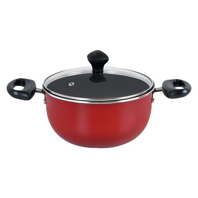 
Prestige 7 Piece NonStick Cast Aluminium Cookware sets| Non Stick Aluminium | Casserole | Sauce Pan | Fry Pan  Red