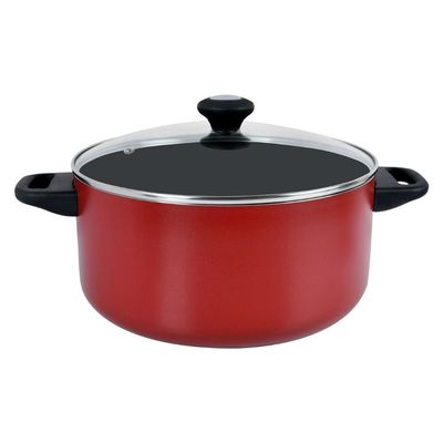 
Prestige 7 Piece NonStick Cast Aluminium Cookware sets| Non Stick Aluminium | Casserole | Sauce Pan | Fry Pan  Red