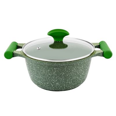 Prestige Essentials Granite 7 Piece NonStick Cast Aluminium Cookware sets | Induction Base | Non Stick Aluminium | Granite Casserole | Granite Fry Pan  Green