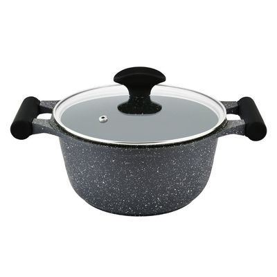 Prestige Essentials Granite 7 Piece NonStick Cast Aluminium Cookware sets | Induction Base | Non Stick Aluminium | Granite Casserole | Granite Fry Pan  Black