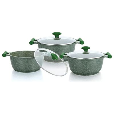 Prestige Essentials Granite NonStick Cookware, 6 Pieces, Green