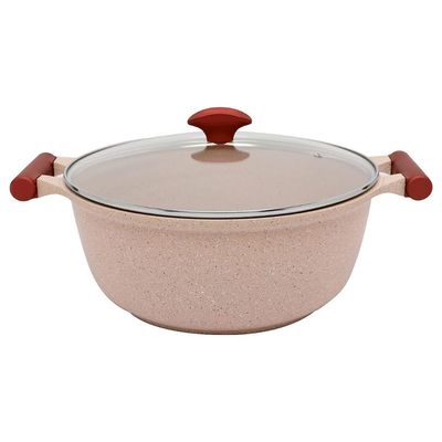 Prestige Essentials Granite NonStick Cookware, 6 Pieces, Pink