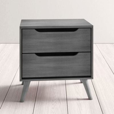 Ashlyn 2 Drawers Nightstand-Grey