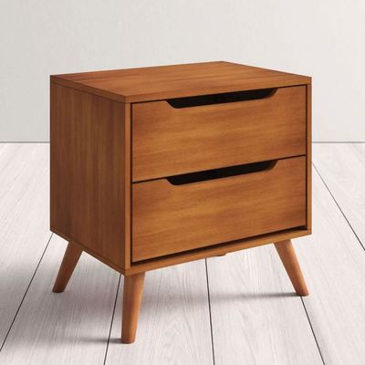 Ashlyn 2 Drawers Nightstand-Brown