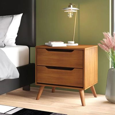 Ashlyn 2 Drawers Nightstand-Brown